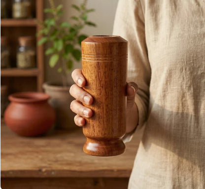 Ayurvedic Wooden Glass 🌿 – Natural Sugar Balance Tumbler