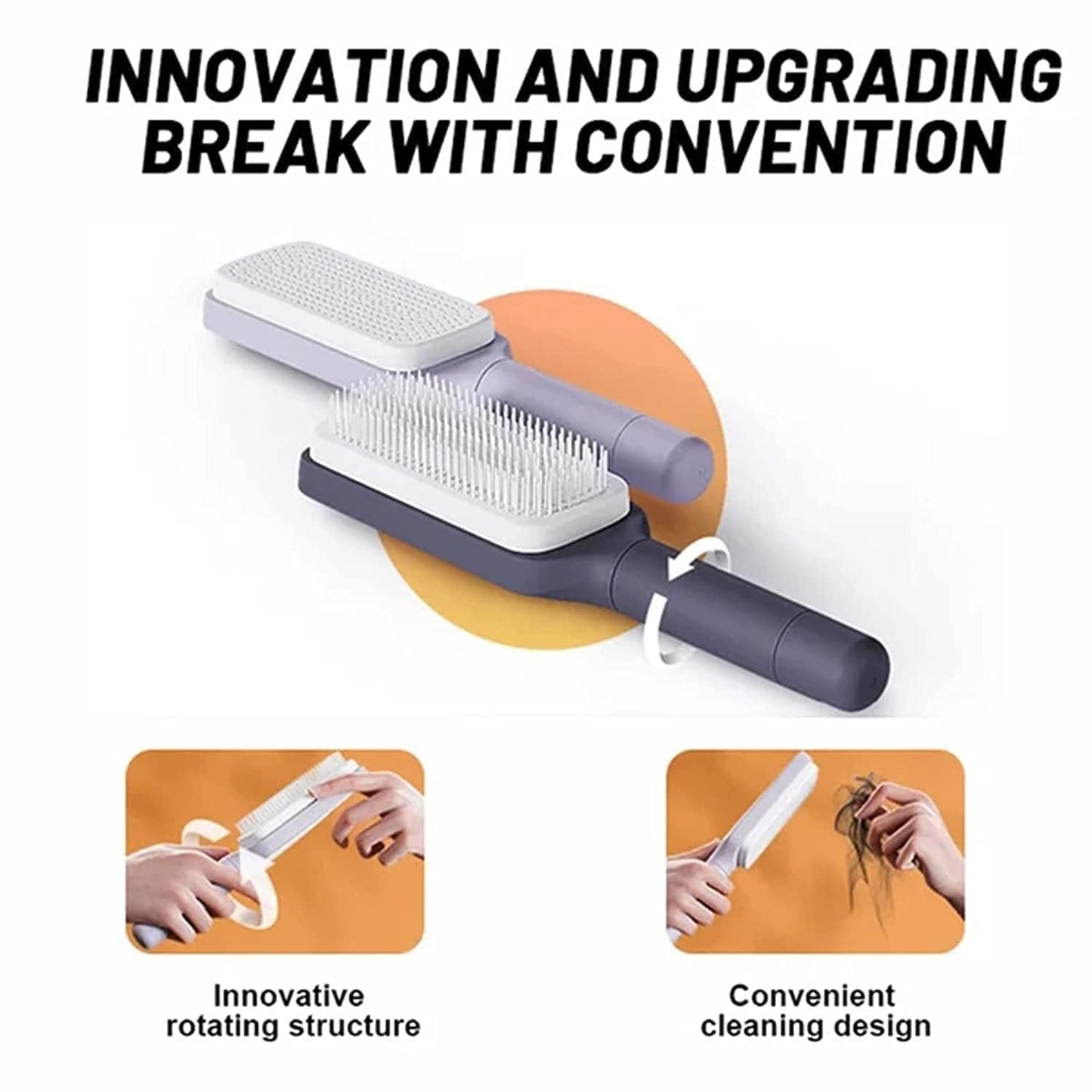 Self Cleaning Hair Brush for Women & Kids