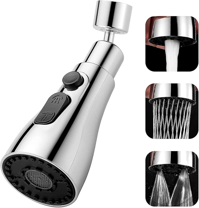 Flexible Faucet Aerator with Tap Extension — 360° Rotation, Zero Splash, No Tools