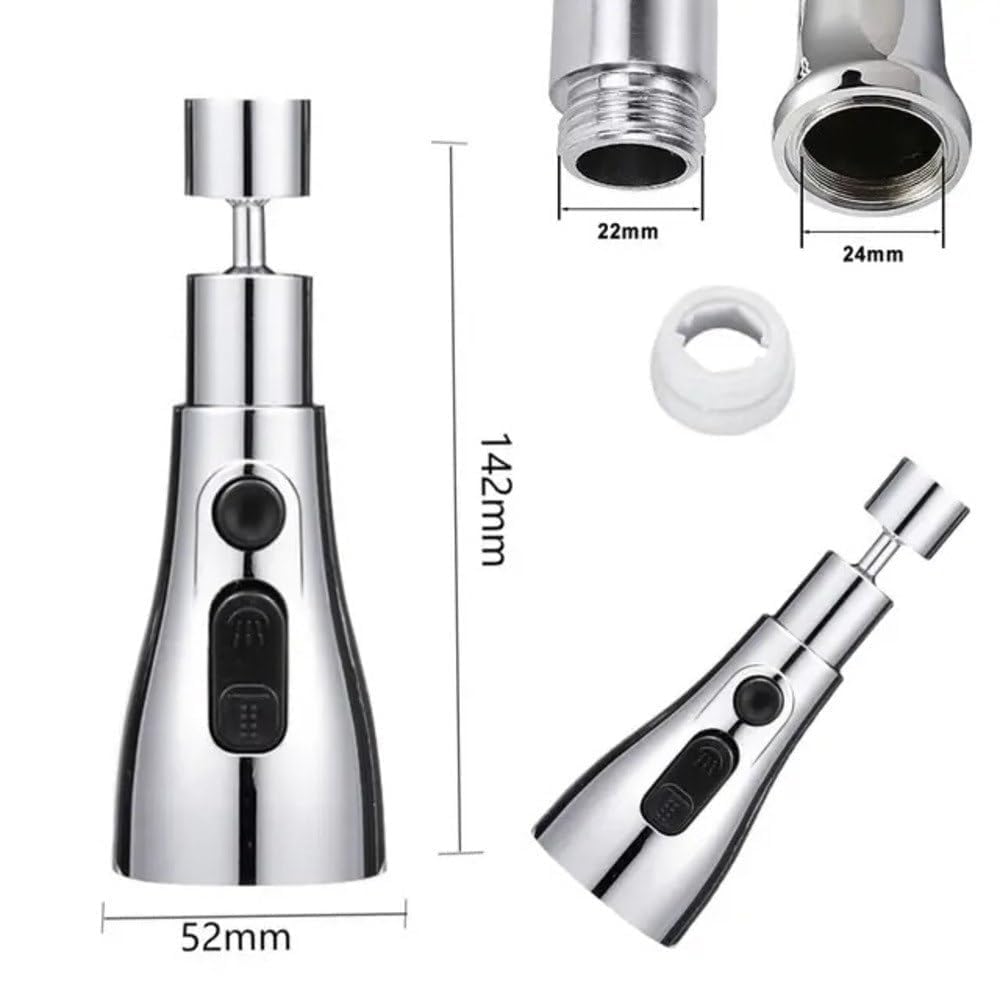 Flexible Faucet Aerator with Tap Extension — 360° Rotation, Zero Splash, No Tools