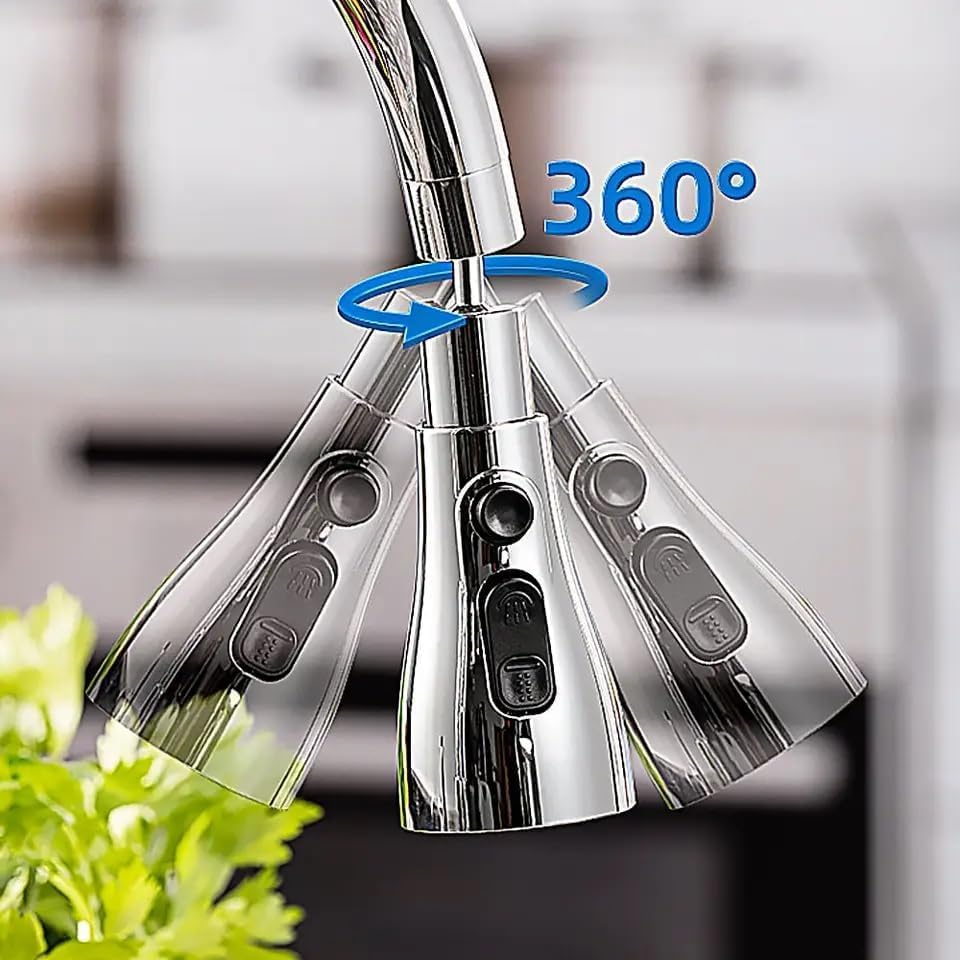 Flexible Faucet Aerator with Tap Extension — 360° Rotation, Zero Splash, No Tools